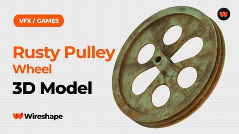 Rusty Pulley Wheel Raw Scanned 3D Model