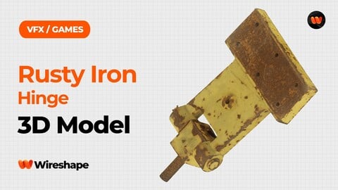 Rusty Iron Hinge Raw Scanned 3D Model