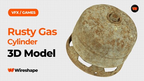 Rusty Gas Cylinder Raw Scanned 3D Model