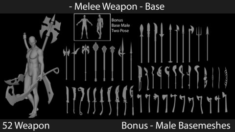 Melee Weapons - Base Meshes