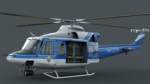 Bell-412 NYPD Detailed cockpit
