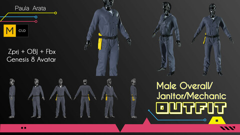 Male Overall/Janitor Marvelous/CLO project + OBJ