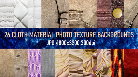 26 suede leather, synthetic, pattern, velvet, cotton fabric cloth texture photo backgrounds pack.