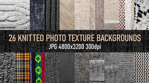 26 knitted and wool photo texture material backgrounds pack.