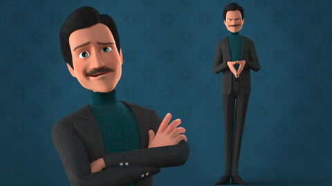 CARTOON MAN - RIGGED TEACHER AND FATHER CHARACTER 3D model