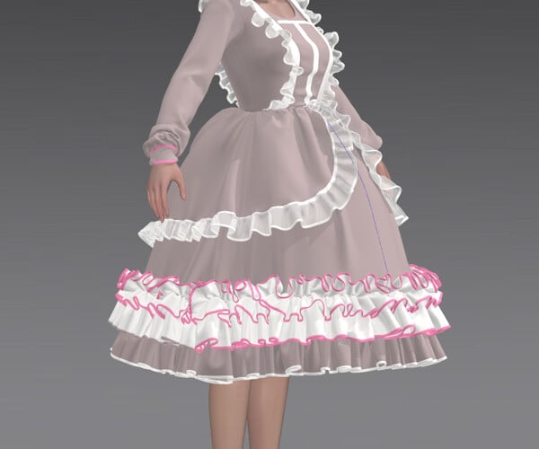 ArtStation - lolita suit Marvelous Designer project pretty girl dancing ...