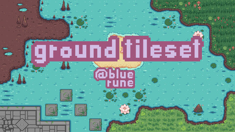 Ground and water Pixelart Tileset