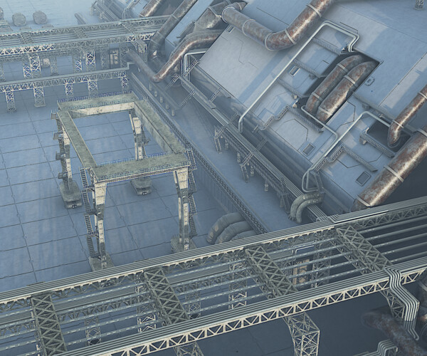 ArtStation - sifi factory 3d model | Resources