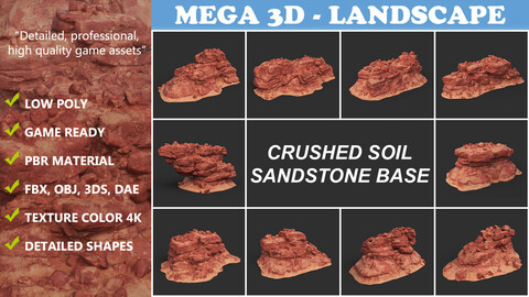 Low poly Crushed Soil Sandstone Base 210911