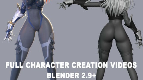 Ninja Girl Character Creation - Real-time process videos