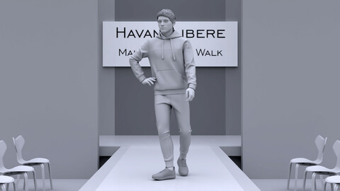 Male Runway for Realistic avatar-mannequin Clo3D