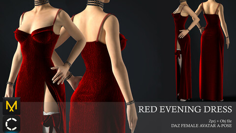 RED EVENING DRESS