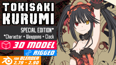 Tokisaki Kurumi (Full Version) - DATE A LIVE Anime - 3D Model Blender