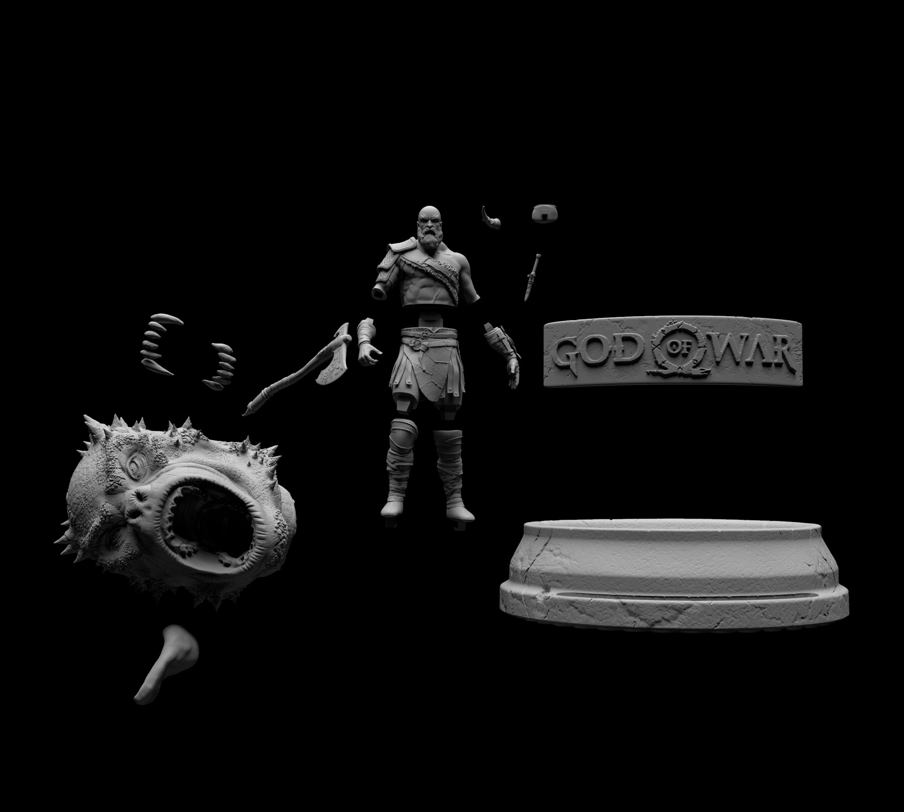 ArtStation god of war statue Resources