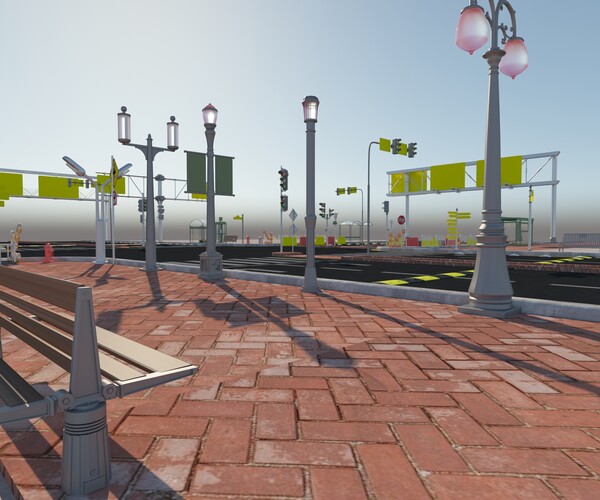 ArtStation - Road_Street_Collection_3D_model | Resources