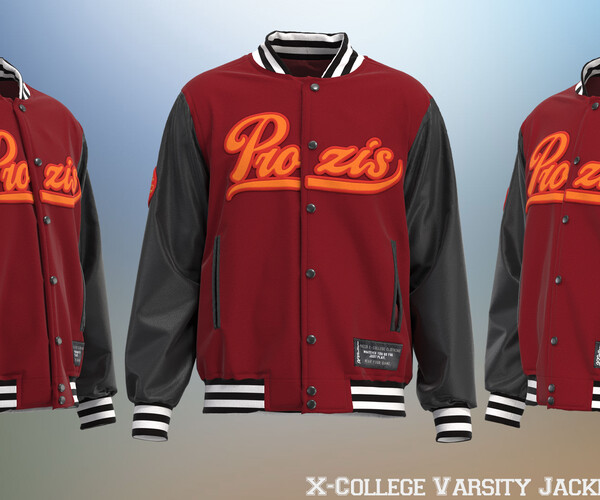 ArtStation - X-College Varsity Jacket , marvelous designer,clo3d ...