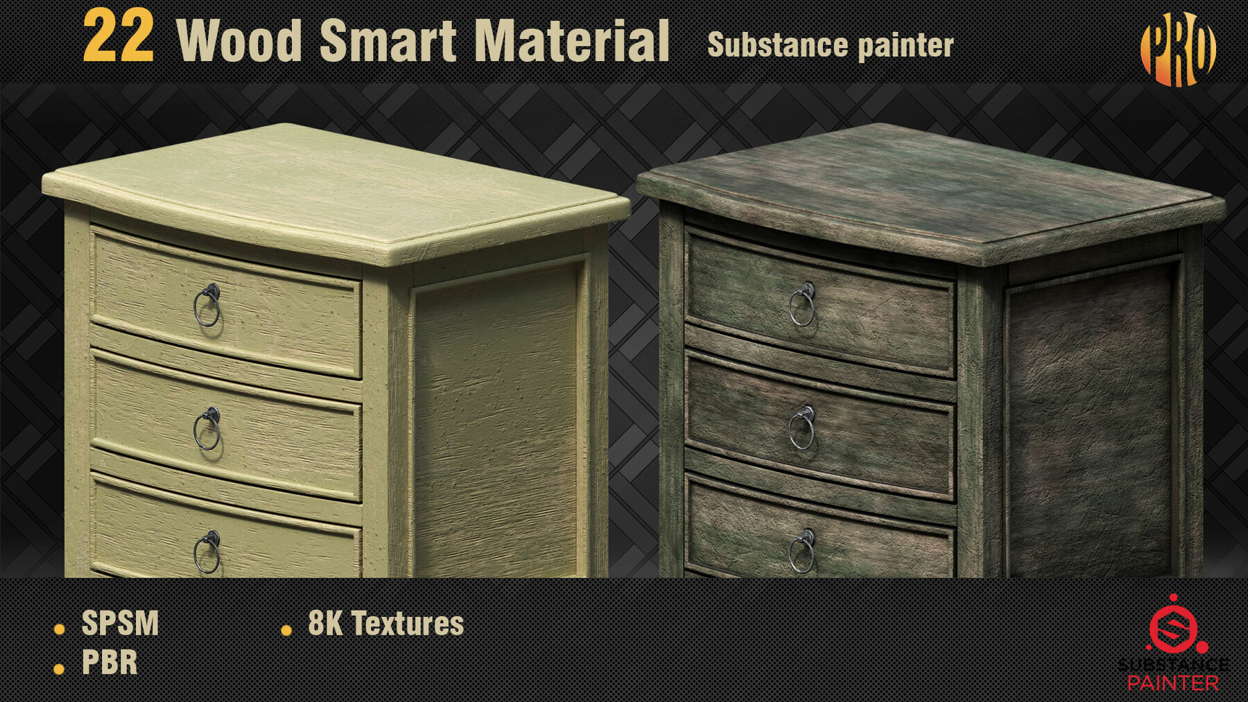 ArtStation - 22 Wood Smart Material for Substance Painter | Game Assets