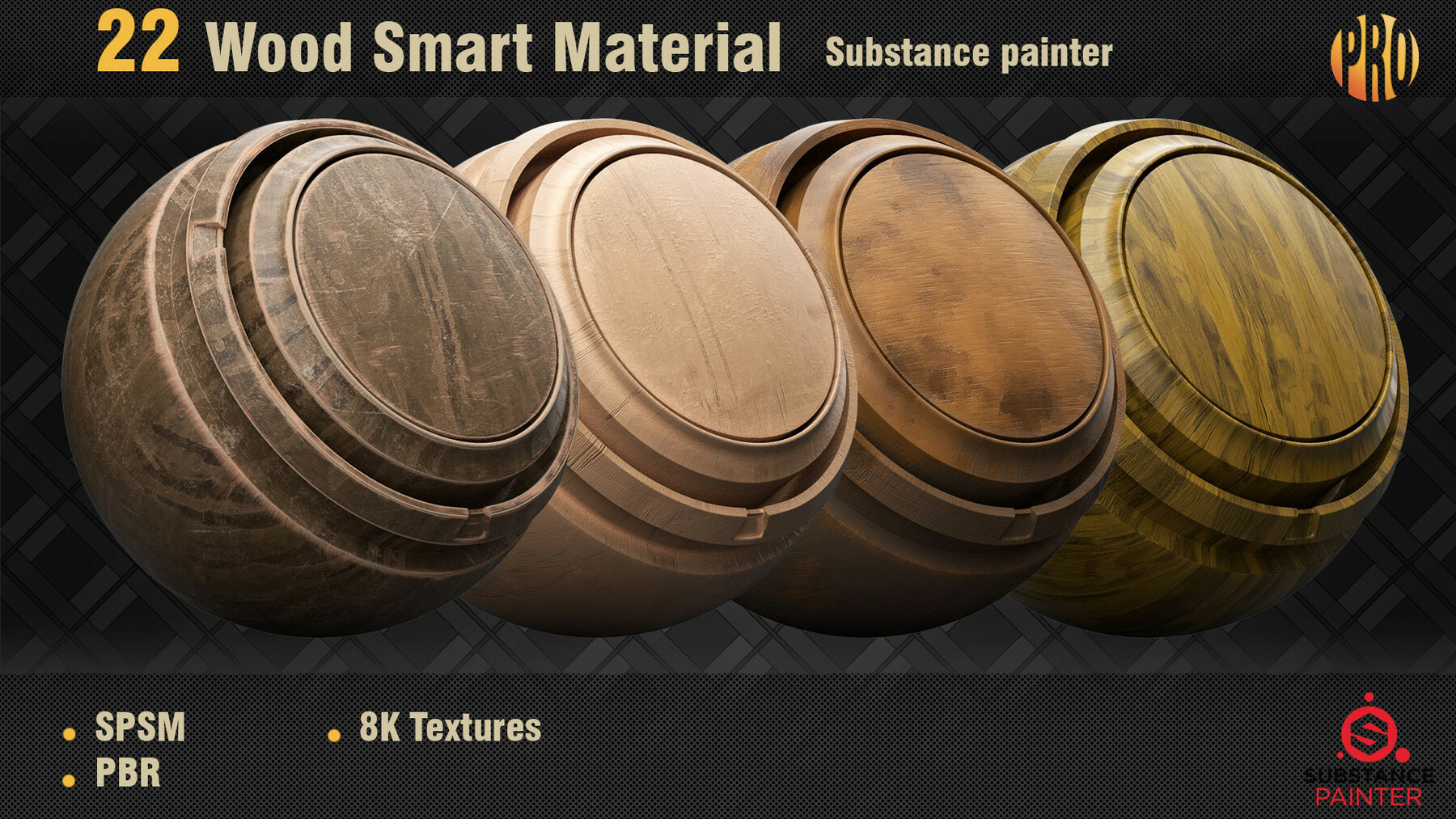 ArtStation - 22 Wood Smart Material for Substance Painter | Game Assets