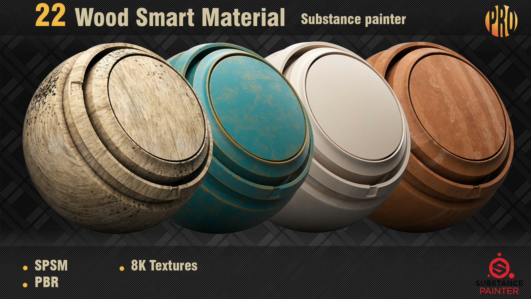 ArtStation - 22 Wood Smart Material for Substance Painter | Game Assets