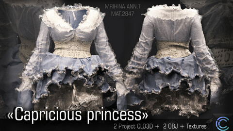 Capricious princess. Clo3d, Marvelous Designer.