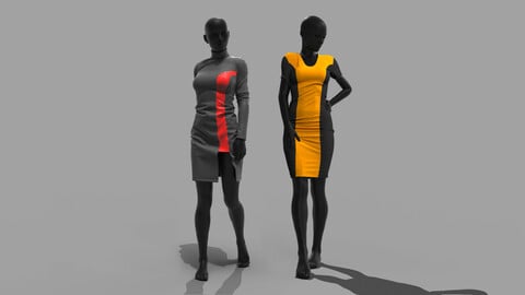 Female Dresses . Clo3D , Marvelous Designer