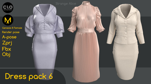 Dress pack 6. Clo3d, Marvelous Designer projects.