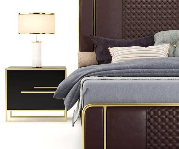 ArtStation Modern leather upholstered bed Resources