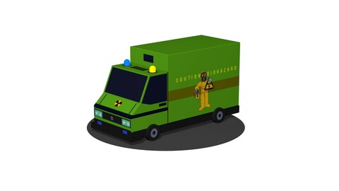 Biohazard cargo transportation vehicle Low poly