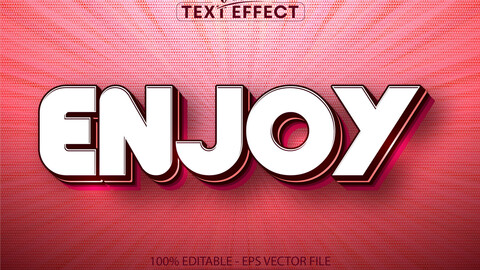 Enjoy text, cartoon style editable text effect