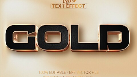 Gold text, luxury rose gold editable text effect