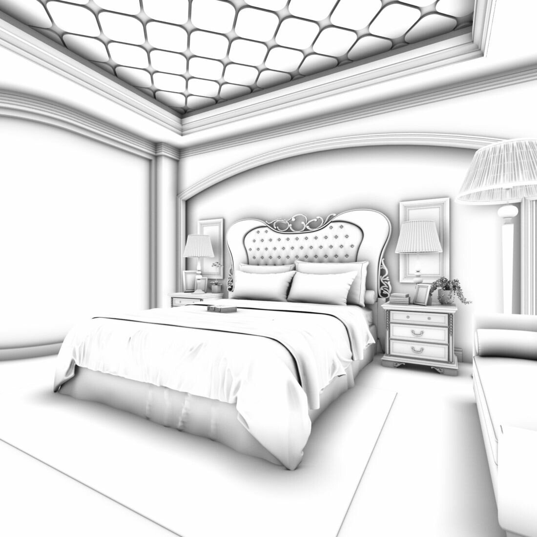 ArtStation - Deluxe master bedroom design 136 | Resources