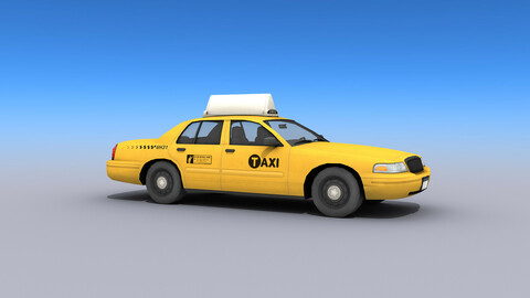 New York Taxi Low-poly 3D model