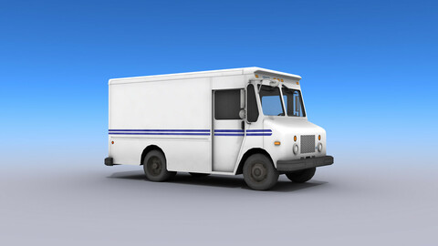 USPS Mail Truck Low-poly 3D model