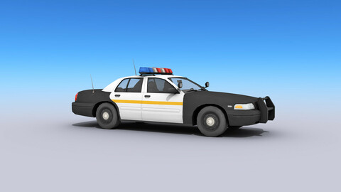 Police Car Low-poly 3D model