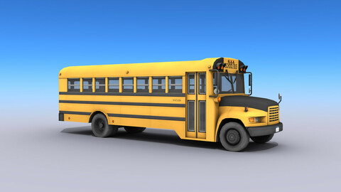 School Bus Low-poly 3D model