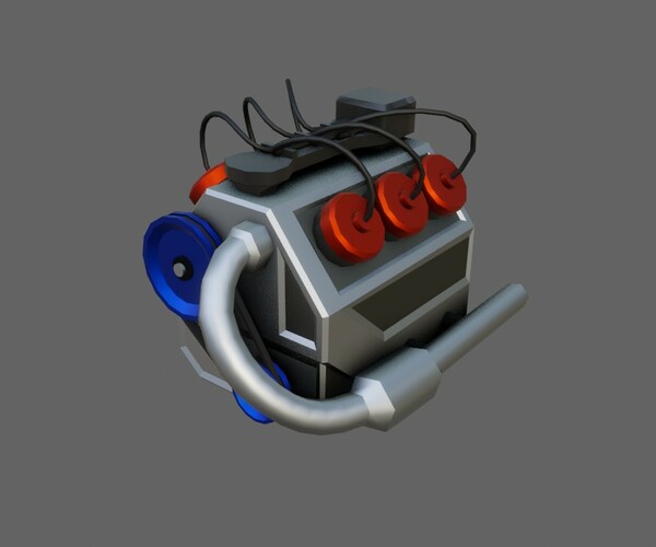 ArtStation - Car Motor - Engine V6 Low-poly 3D model | Game Assets