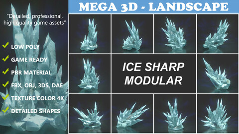 Low poly Sharp Ice Modular 210921