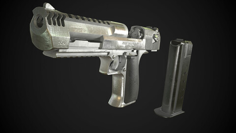 Desert Eagle PBR Worn Low-poly 3D model