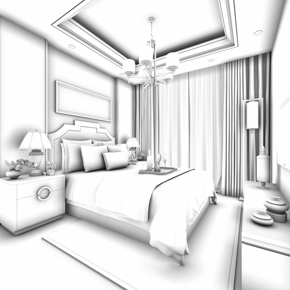 ArtStation - Stylish bedroom complete 79 | Resources