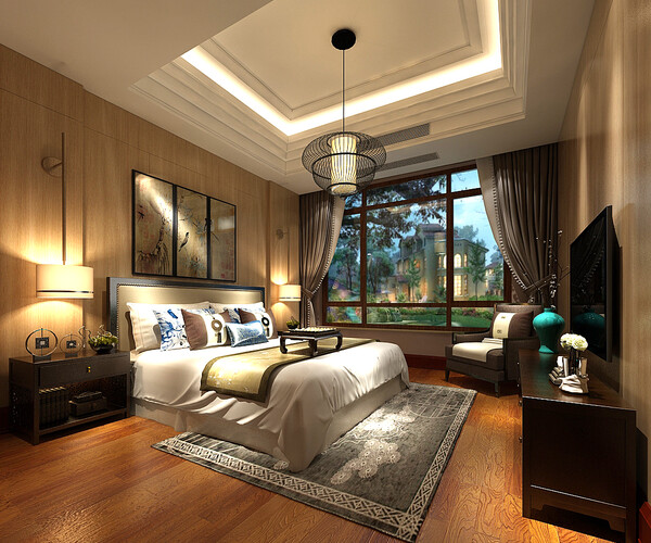 ArtStation - Stylish bedroom complete 177 | Resources