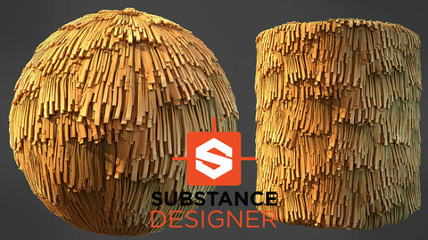 Stylized Wheat Roof - Substance Designer