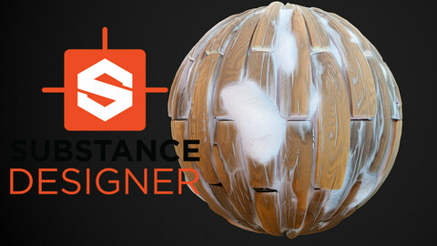 Stylized Snowy Wood Planks - Substance Designer