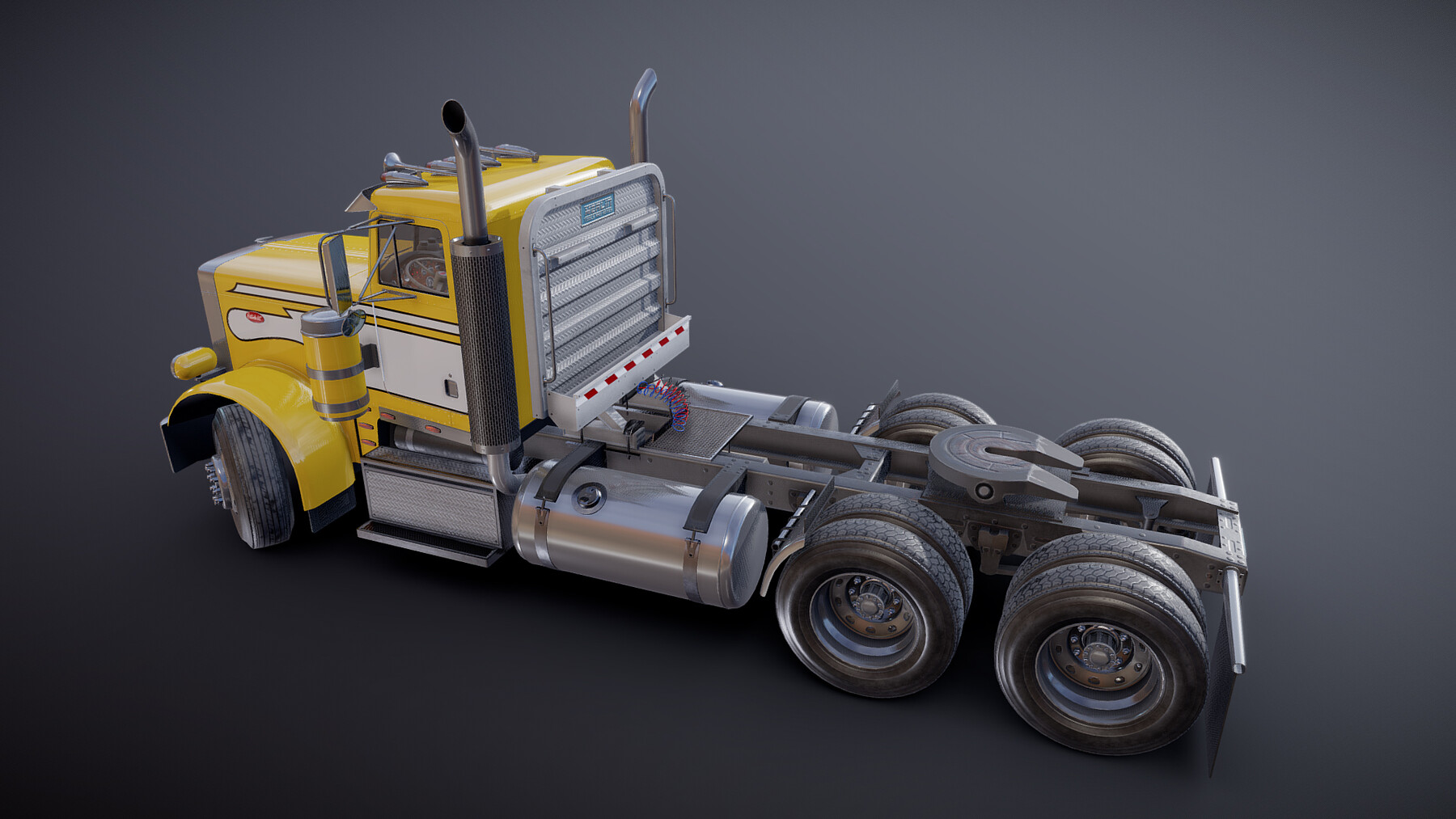 ArtStation - 1975 Peterbilt 359 daycab tr | Game Assets