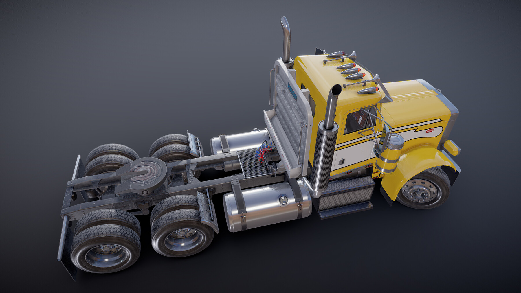 ArtStation - 1975 Peterbilt 359 daycab tr | Game Assets