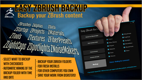 Easy ZBrush Backup