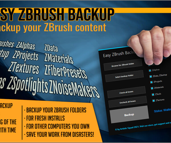 what is the zbrush backup disk