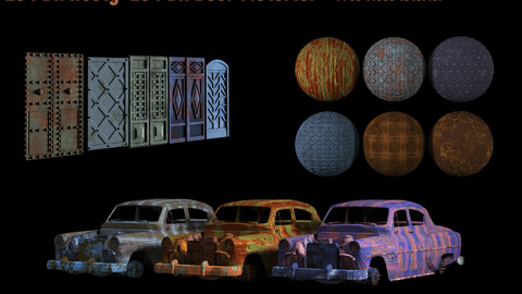 10 PBR rusty metal + 11 PBR door material