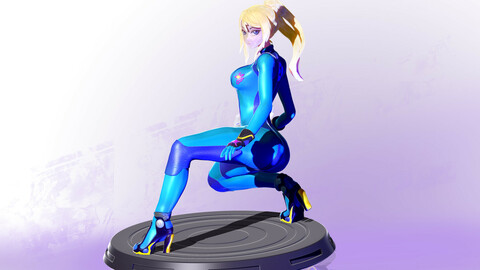 3D Figure Painted SAMUS Zero Suit 3D print model