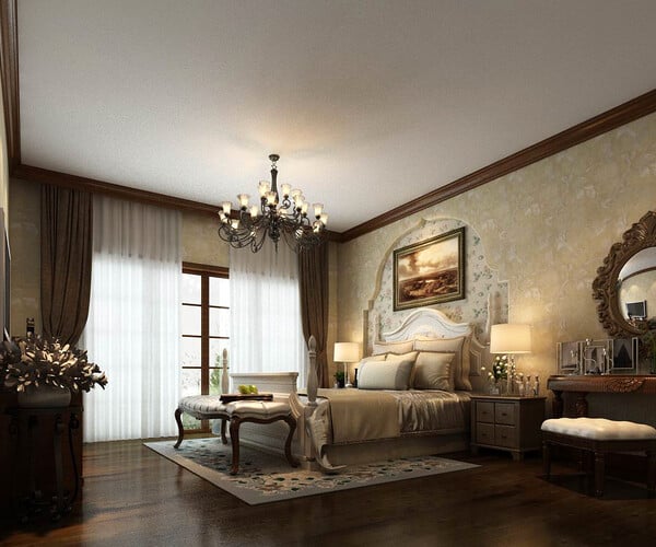 ArtStation - Luxury stylish interior master Bedroom - 53 | Resources