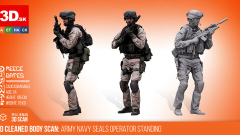 Cleaned 3D scan | Reece Bates | Army Navy Seals Operator Standing